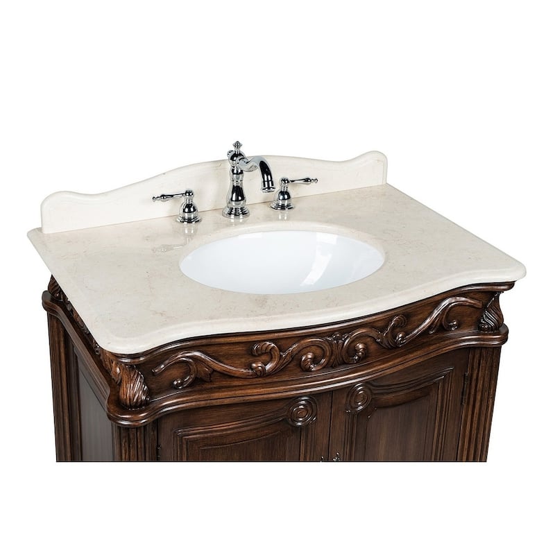 32" Benton Collection Fiesta Traditional Brown Bathroom Vanity