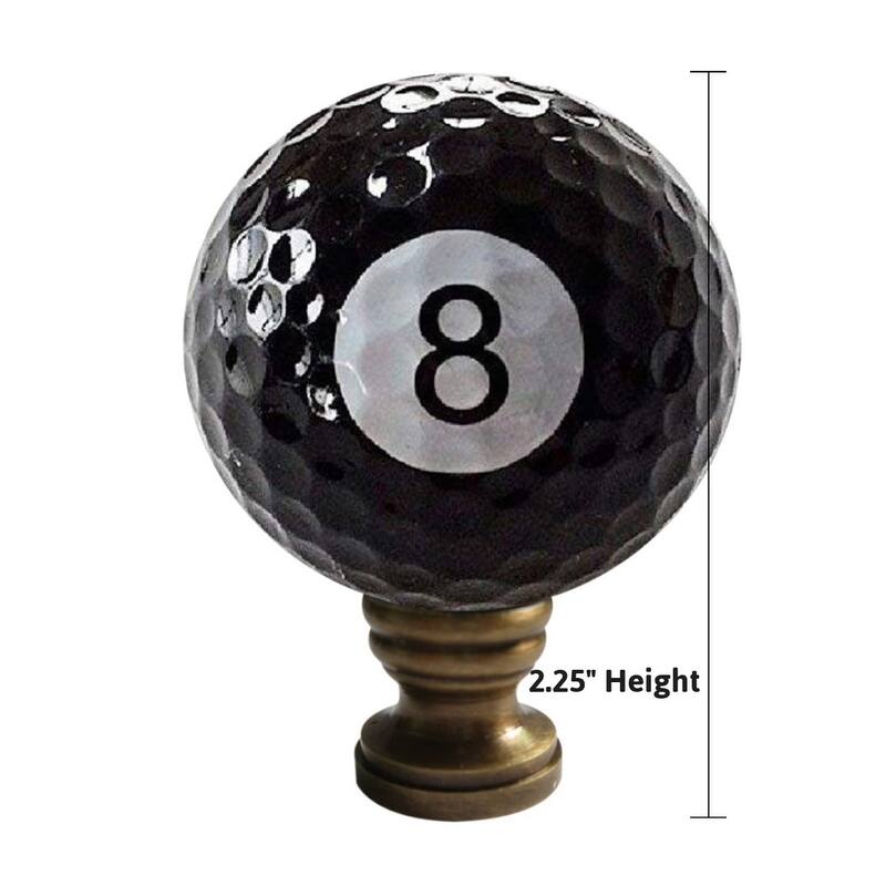 8-Ball Billiard Ceiling Fan Pull, 2.25"h with 12" Antiqued Brass Chain