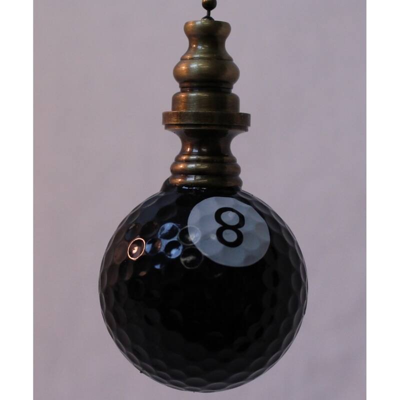 8-Ball Billiard Ceiling Fan Pull, 2.25"h with 12" Antiqued Brass Chain