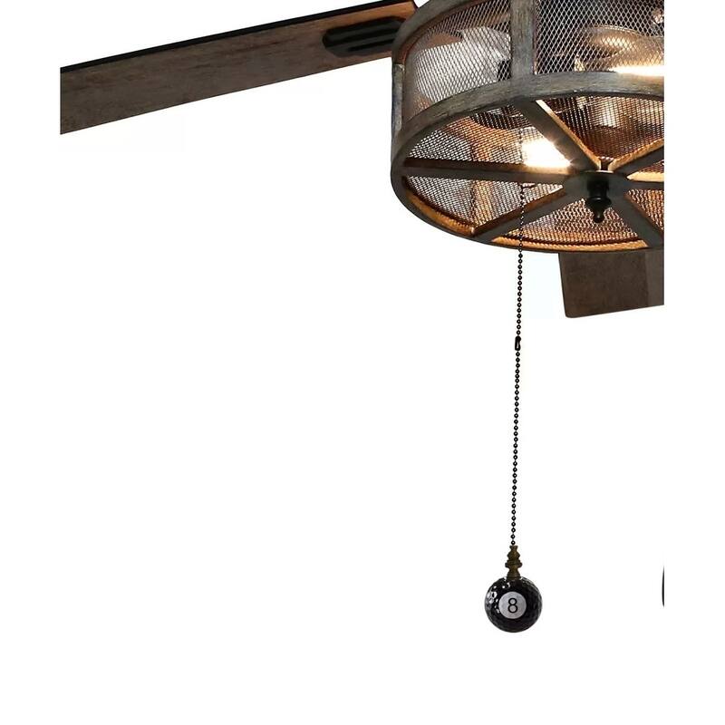 8-Ball Billiard Ceiling Fan Pull, 2.25"h with 12" Antiqued Brass Chain