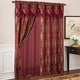 preview thumbnail 1 of 30, Gracewood Hollow Mabanckou Textured Jacquard Single Rod Pocket Curtain Panel w/ Attached Valance (54 x 84) - 54 x 84 in. Burgundy