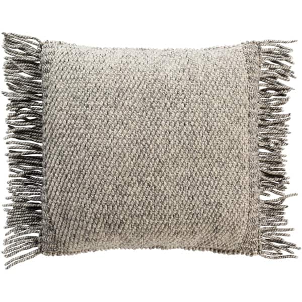 Shop Fiora Boho Fringe Wool 22 Inch Throw Pillow Cover On Sale