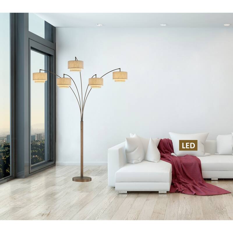 Artiva Evita 81" LED Tree Arched Floor Lamp with Dimmer - Bronze - Bronze