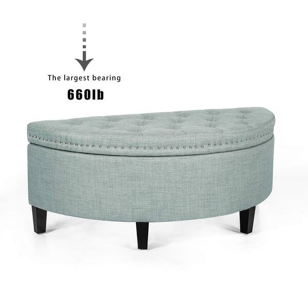 Shop Adeco Modern Fabric Storage Ottoman Bench 44 X19 X17 5 Pastel Blue On Sale Overstock 29302223