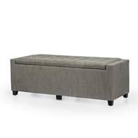 Adeco OF0058-1 Bench Classic Rectangular 48 Inches-Large Storage Ottomans, Gray