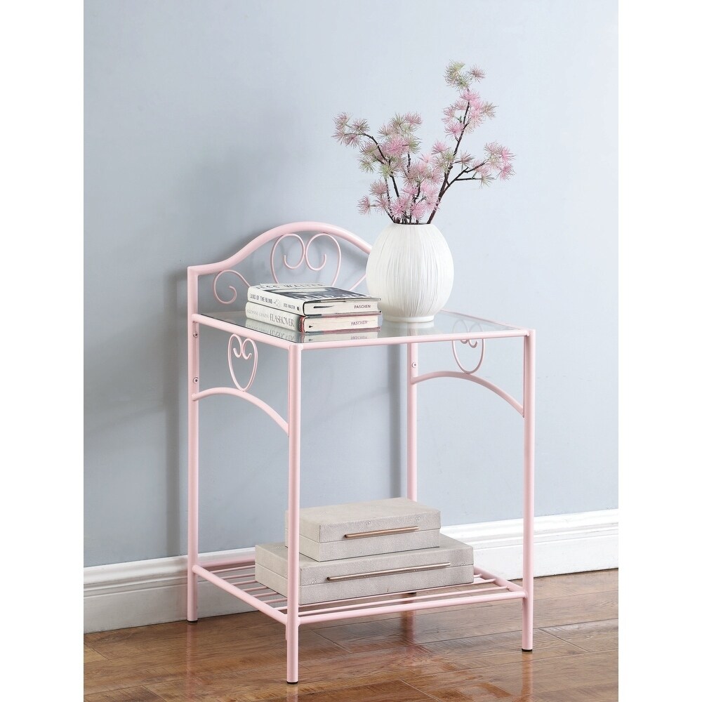 Shop Natasha Powder Pink Nightstand Overstock 29303292