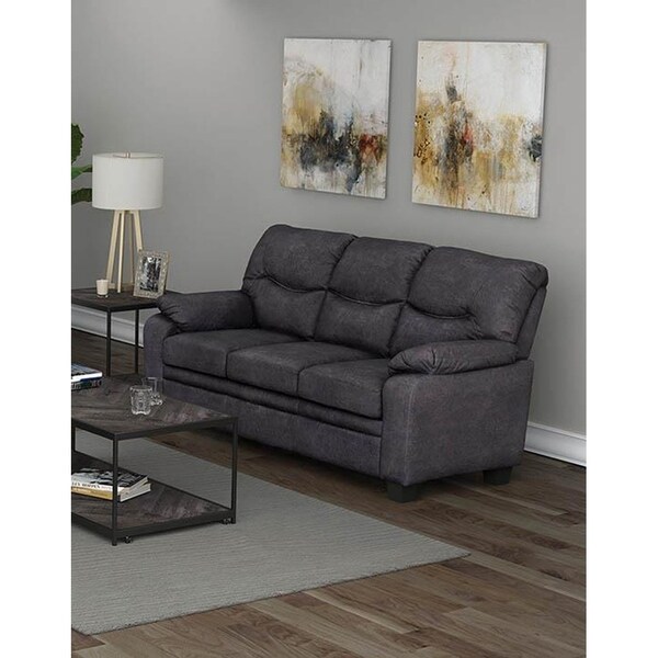 Shop Priscilla Charcoal Pillow Top Arms Sofa Free Shipping Today