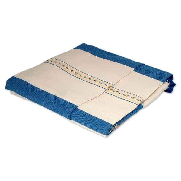 Handmade Joy Of Oaxaca Zapotec Cotton Twin Bedspread (Mexico). Opens flyout.