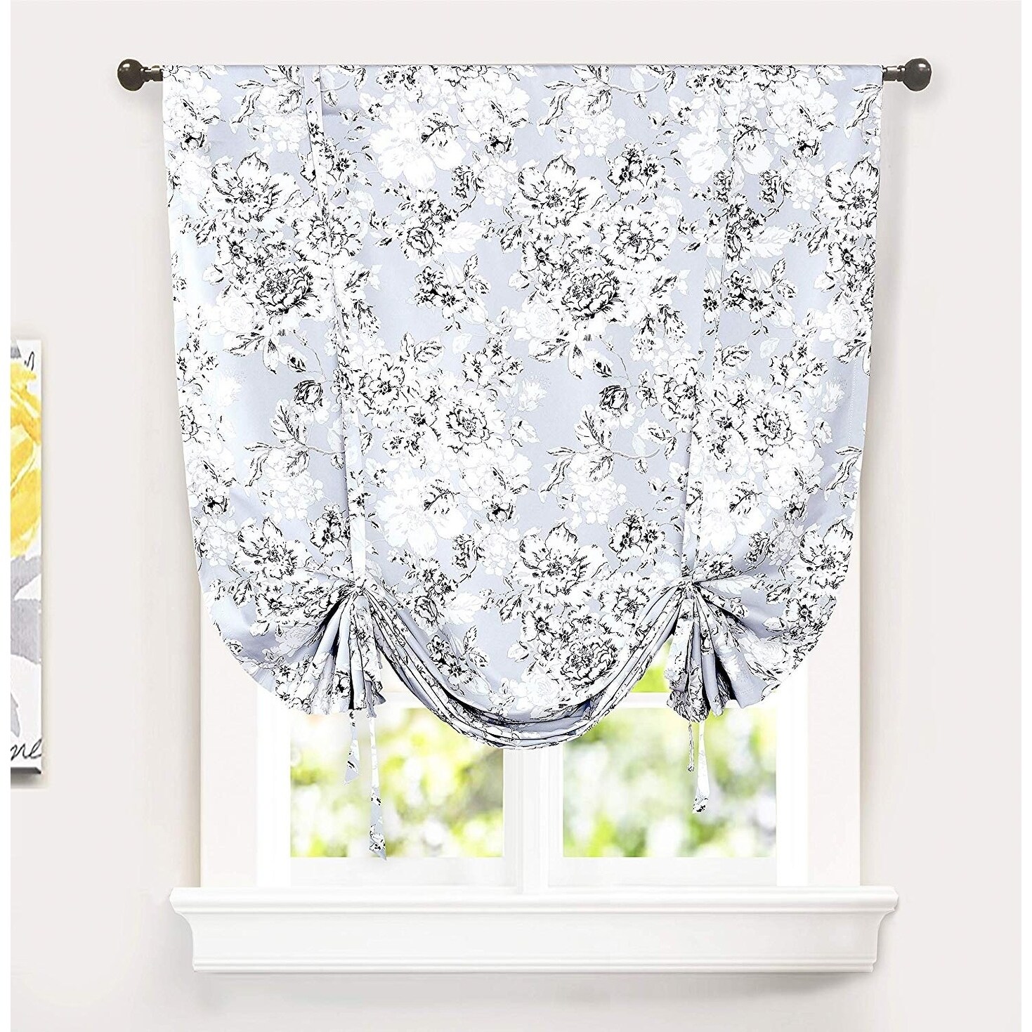 Shop Driftaway Floral Pencil Sketch Tie Up Curtain Lined Single
