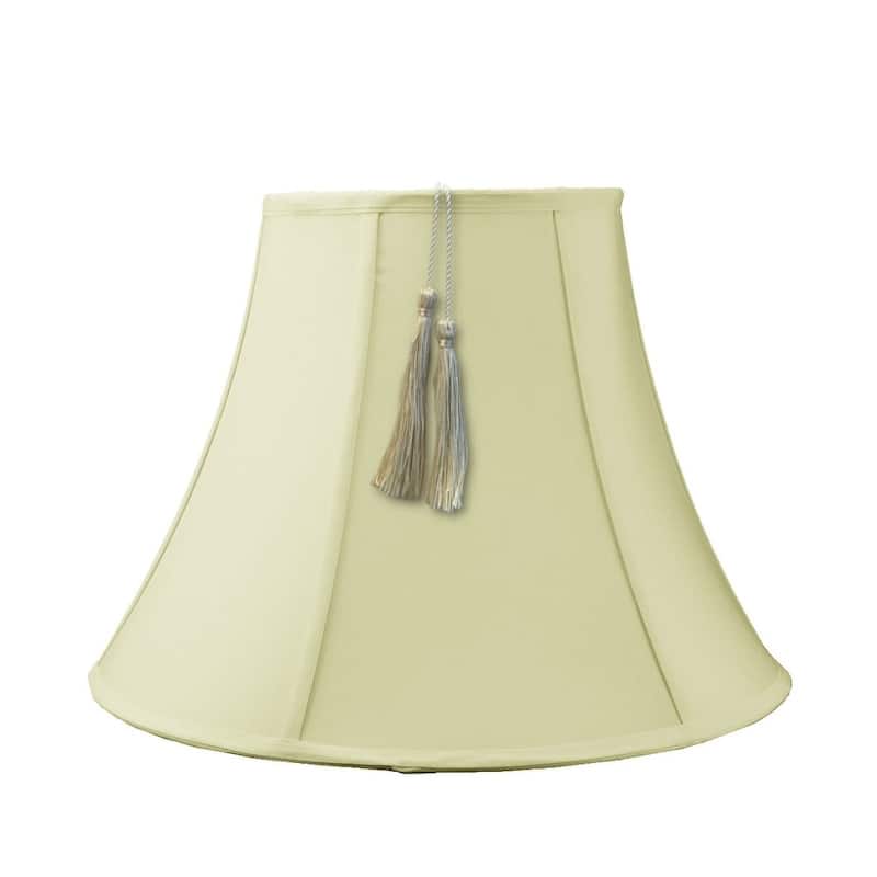 10x20x15 Bell Tassel Lampshade, Eggshell Shantung Fabric