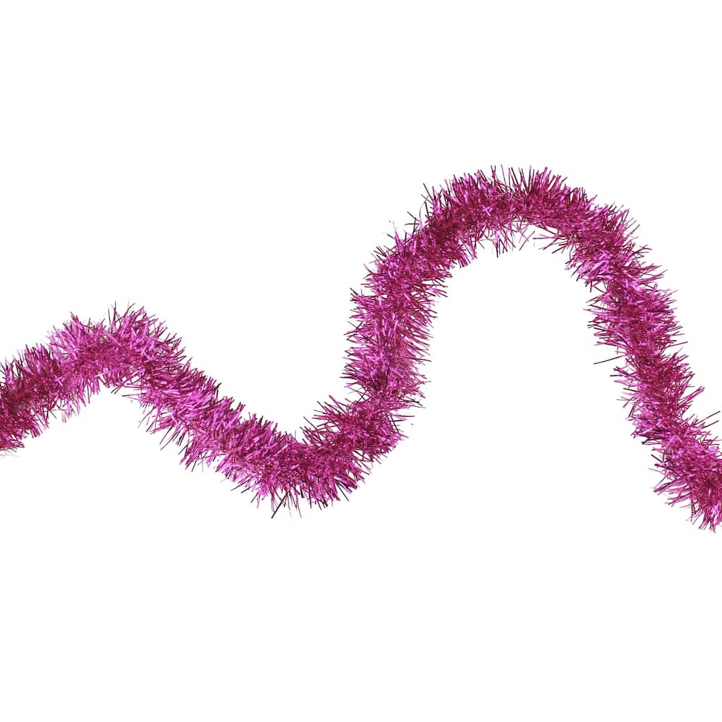 Shiny Pink Traditional Artificial Garland - 50 feet Unlit - N/A - N/A