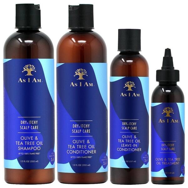 Shop As I Am Dry Itchy Scalp Care Olive Tea Tree Oil Shampoo Conditioner 12oz Leave In 8oz Treatment 4oz Cowash 16oz On Sale Overstock