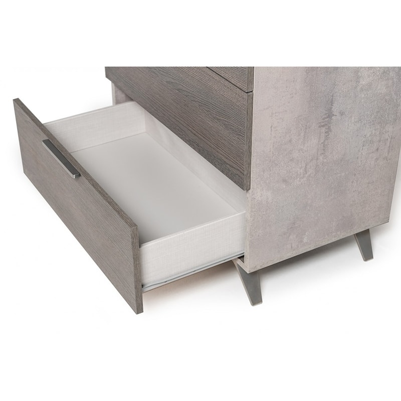 Nova Domus Bronx Italian Modern Faux Concrete & Grey Chest