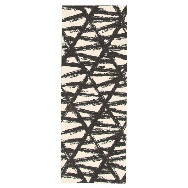 eCarpetGallery Machine Woven Bellisima Black, Ivory Polyester Rug - 2'2 x 8'0