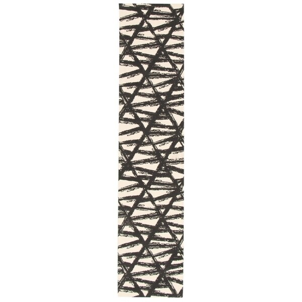eCarpetGallery Machine Woven Bellisima Black, Ivory Polyester Rug - 2'2 x 16'0