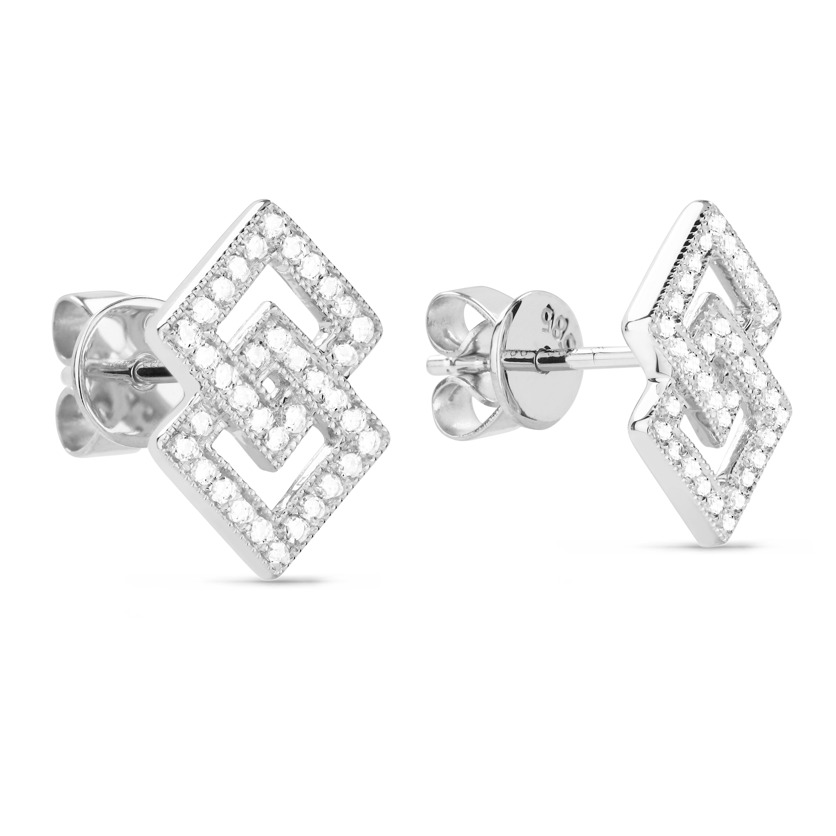 white gold stud earrings for women