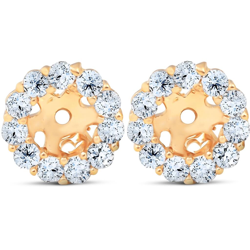 Bliss Diamond Halo Diamond Earring Jackets Yellow Gold (4mm)