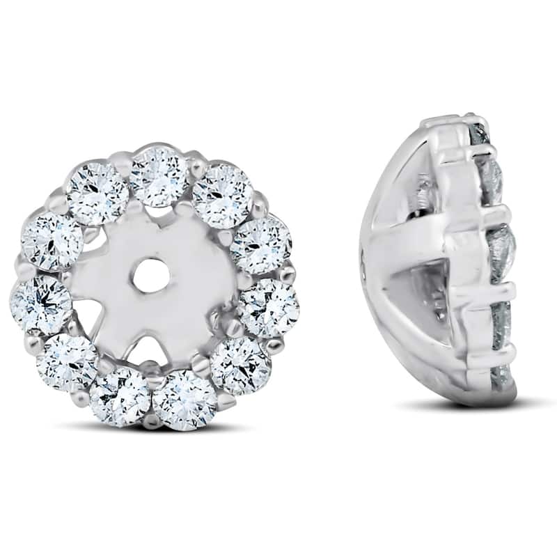 3/8ct Halo Diamond Earring Jackets White Gold (4mm)