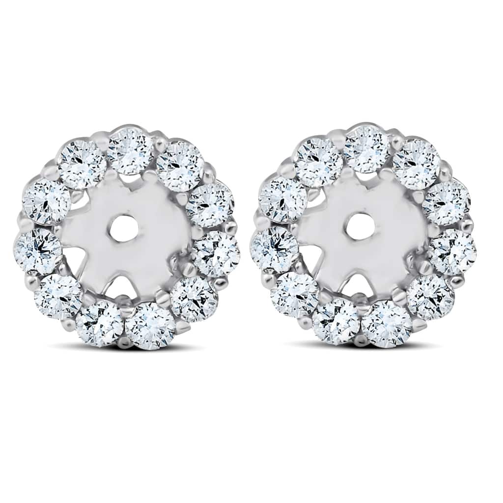 Bliss Diamond 3/8ct Halo Diamond Earring Jackets White Gold (4mm)