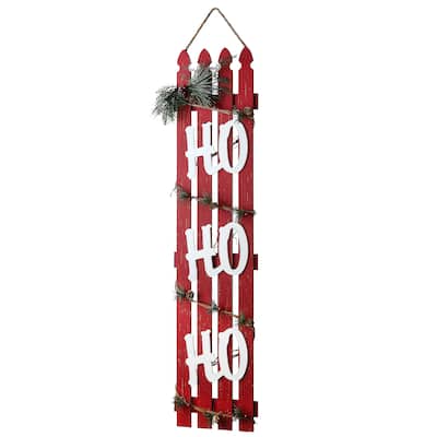 National Tree Company 47 in. "Ho Ho Ho" Wall Art - Red - 47 in