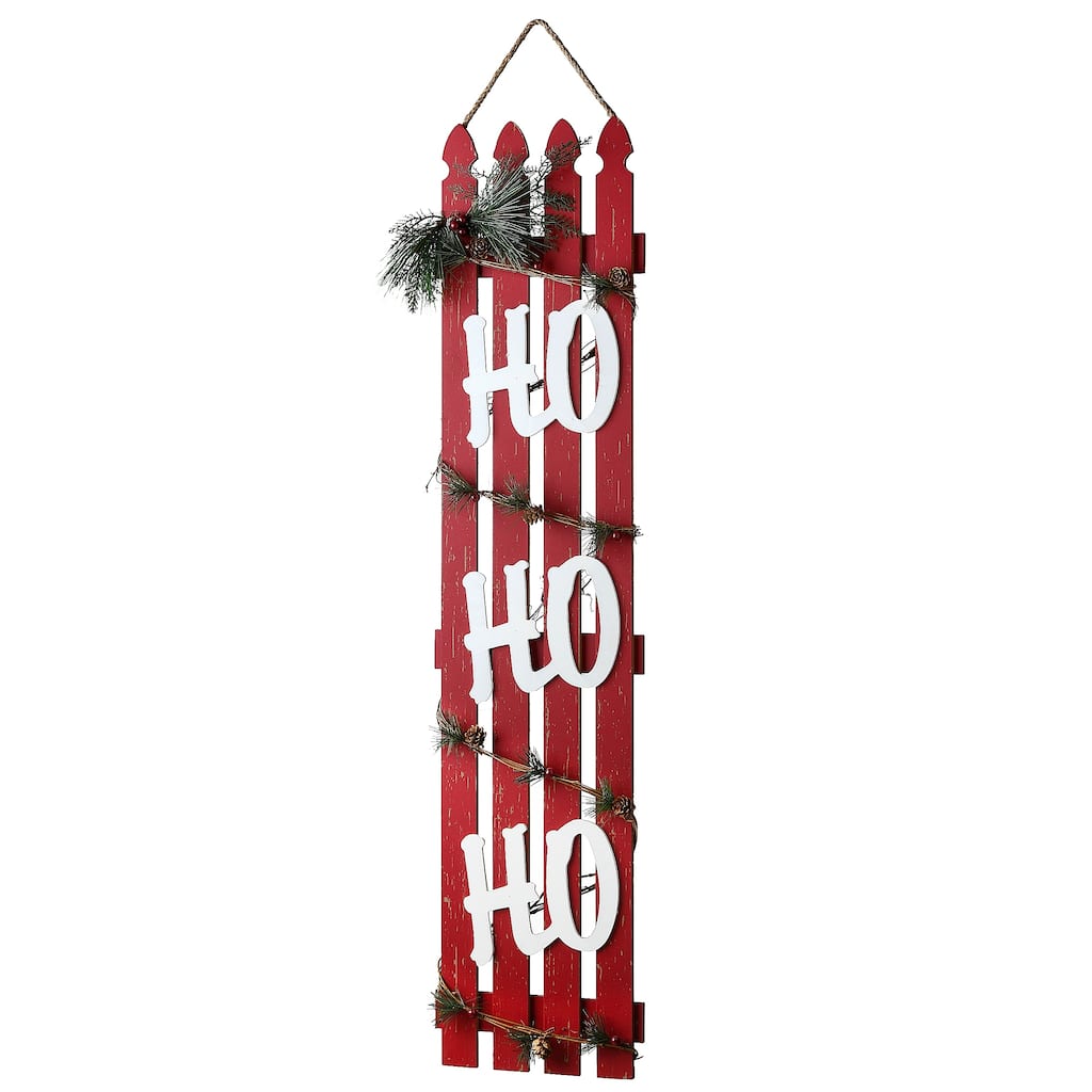 National Tree Company 47 in. "Ho Ho Ho" Wall Art - Red - 47 in
