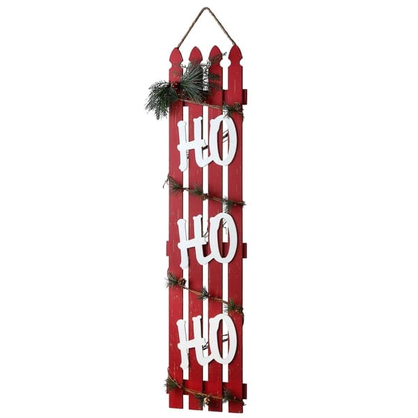 slide 1 of 1, National Tree Company 47 in. "Ho Ho Ho" Wall Art - Red - 47 in