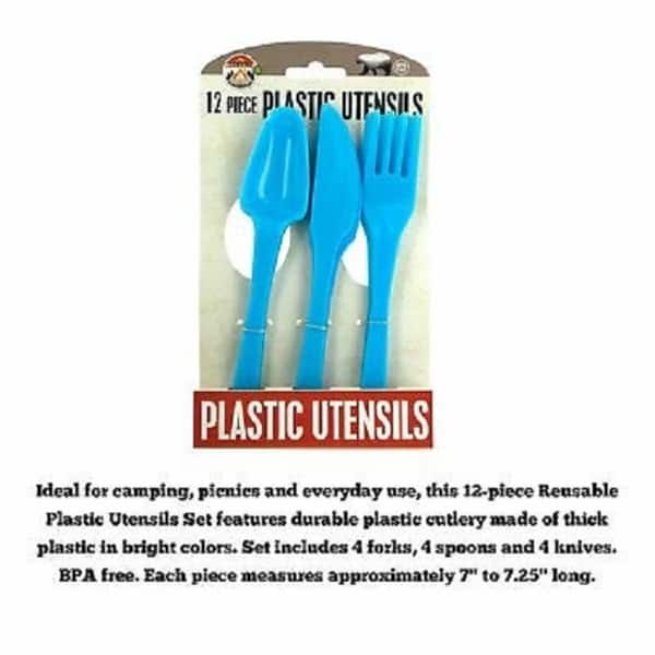 12 Pieces Reusable Plastic Utensils Set For Dinner Forks Knives Spoons Overstock 29330441