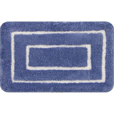 Borders Foam Bath Mat Mid Blue