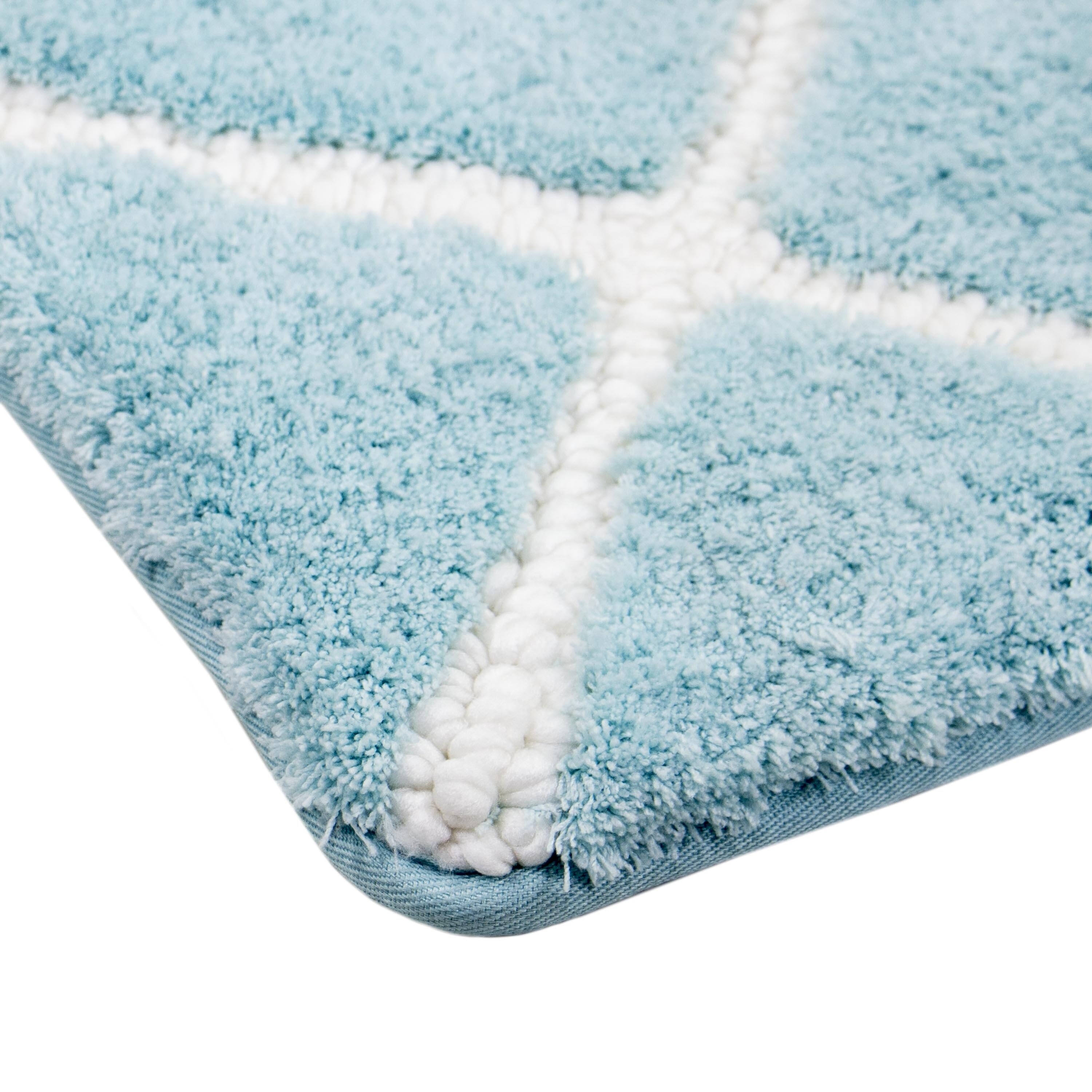 Trellis Foam Bath Mat Aqua - Bed Bath & Beyond - 29330549