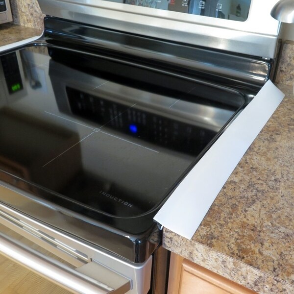 Evelots Stove Counter Gap Filler-Silicone-Spill-Crumb Guard-Washer-Clear-Set//2