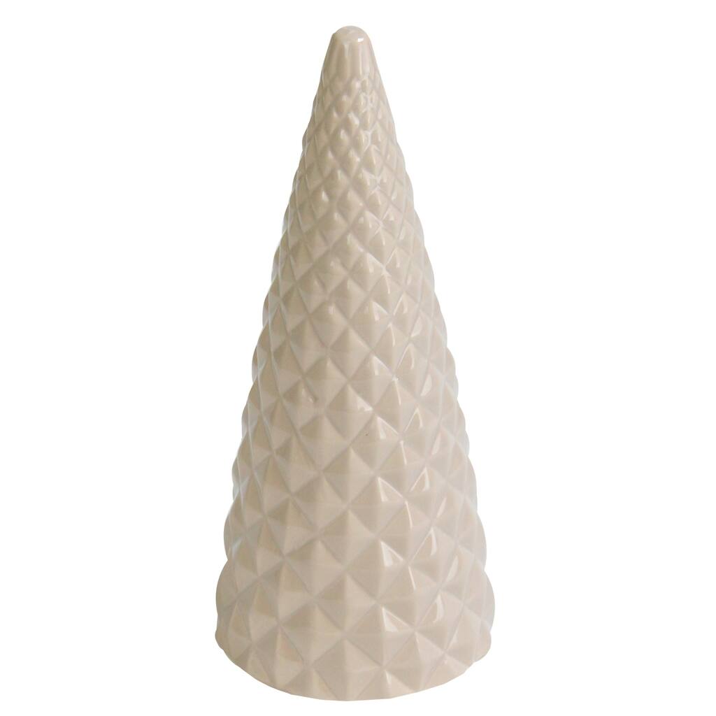 10" Taupe Ceramic Cone Table Top Christmas Tree - N/A