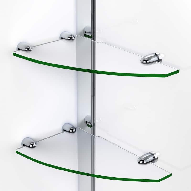 DreamLine Unidoor 46-47 in. W x 72 in. H Frameless Hinged Shower Door with Shelves - 46" - 47" W