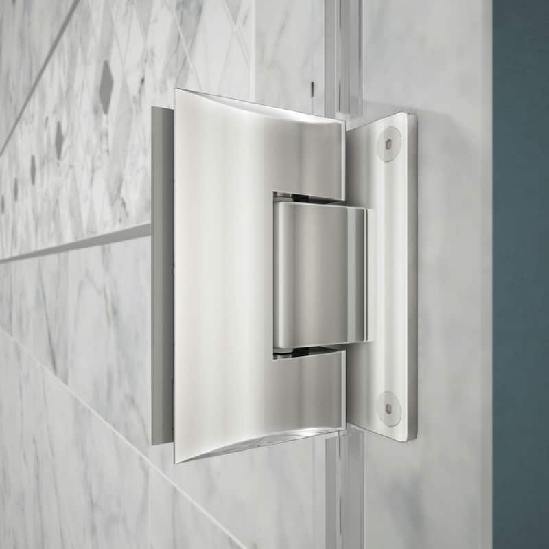 DreamLine Unidoor 46-47 in. W x 72 in. H Frameless Hinged Shower Door with Shelves - 46" - 47" W