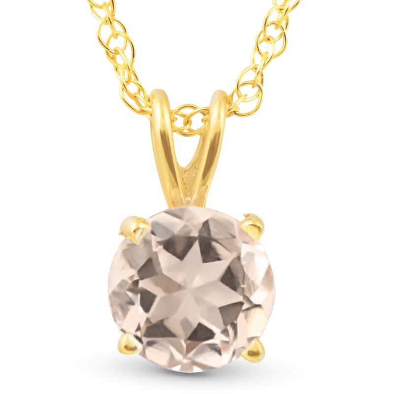 3/4ct Morganite Solitaire Pendant Yellow Gold