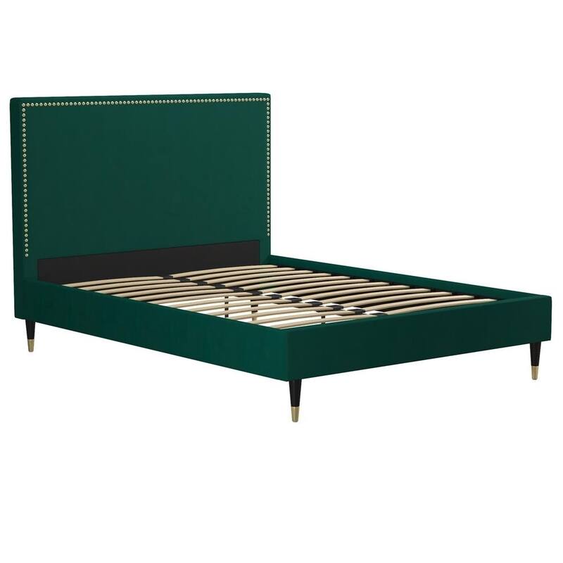CosmoLiving by Cosmopolitan Audrey Upholstered Bed - Emerald Green - Queen