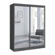 Aria 2 Door 47"/59" Wide Modern High Gloss Wardrobe Armoire with All Mirror Fronts - Thumbnail 2
