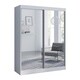 Aria 2 Door 47"/59" Wide Modern High Gloss Wardrobe Armoire with All Mirror Fronts - Thumbnail 1