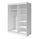 Aria 2 Door 47"/59" Wide Modern High Gloss Wardrobe Armoire with All Mirror Fronts - Thumbnail 6
