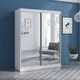 Aria 2 Door 47"/59" Wide Modern High Gloss Wardrobe Armoire with All Mirror Fronts - Thumbnail 5