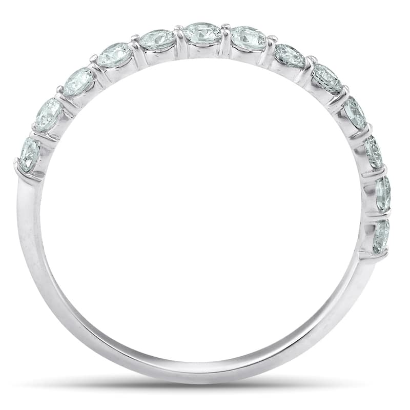 1/2ct TDW Diamond Wedding Ring Stackable Womens Anniversary Band 14k White Gold