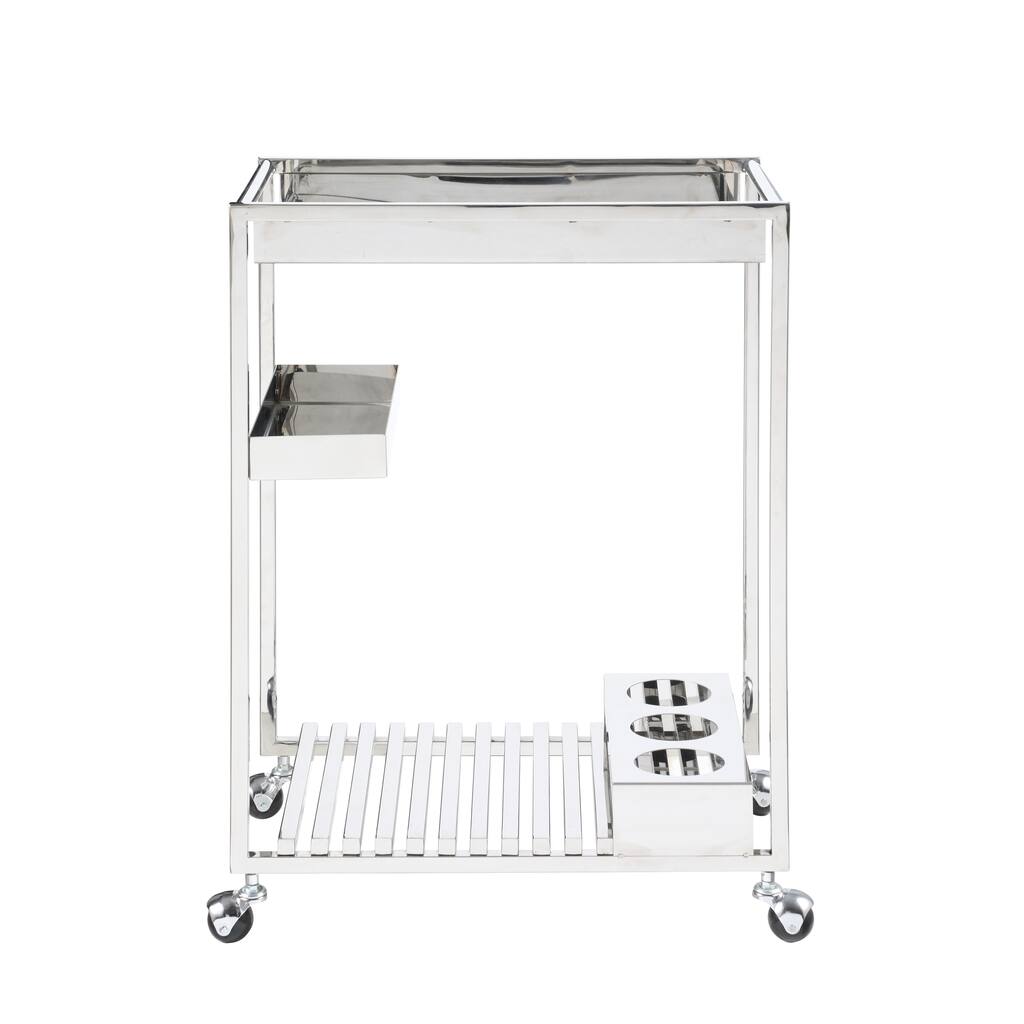 Somette Contemporary All Metal Tea Cart