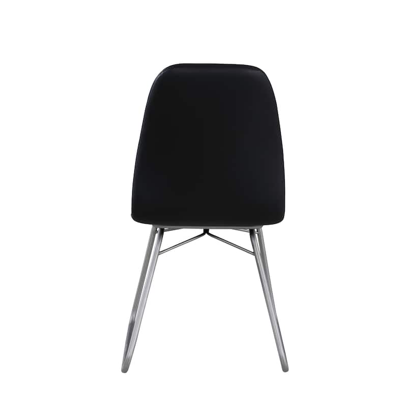 Somette Amy Curved Back Side Chair in Black, Set of 2 - N/A