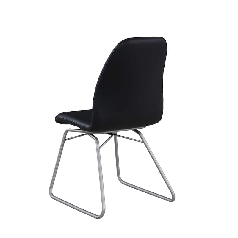 Somette Amy Curved Back Side Chair in Black, Set of 2 - N/A