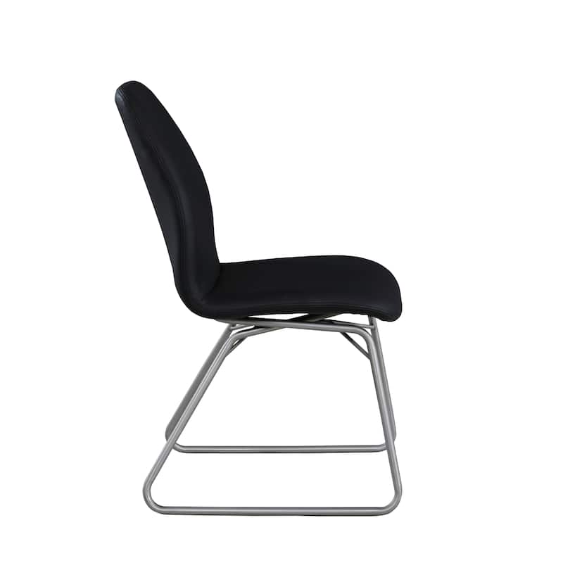 Somette Amy Curved Back Side Chair in Black, Set of 2 - N/A