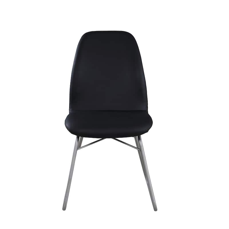 Somette Amy Curved Back Side Chair in Black, Set of 2 - N/A
