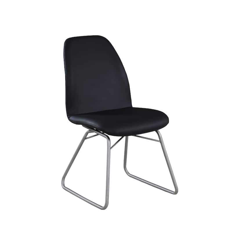 Somette Amy Curved Back Side Chair in Black, Set of 2 - N/A