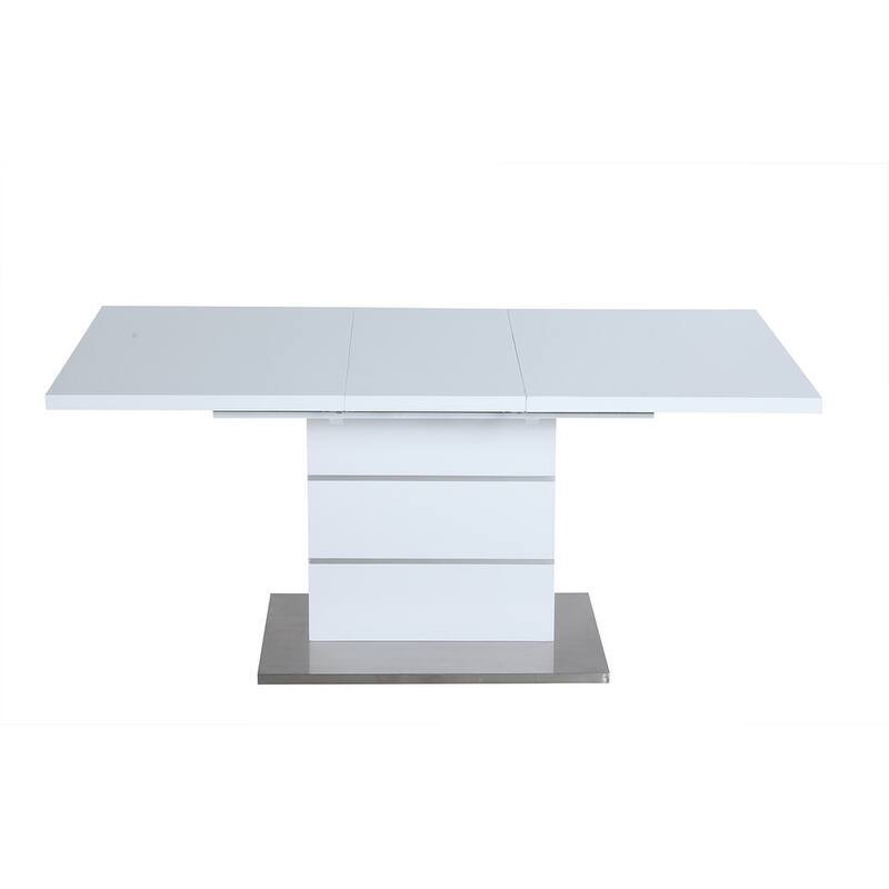 Somette Richard White and Stainless Steel 2-Piece Dining Set