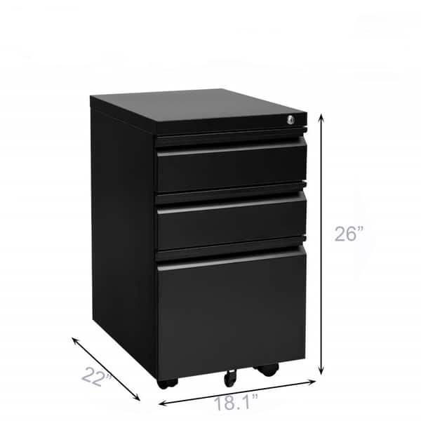 Shop Superday 3 Drawer Rolling Metal Locking File Cabinet A