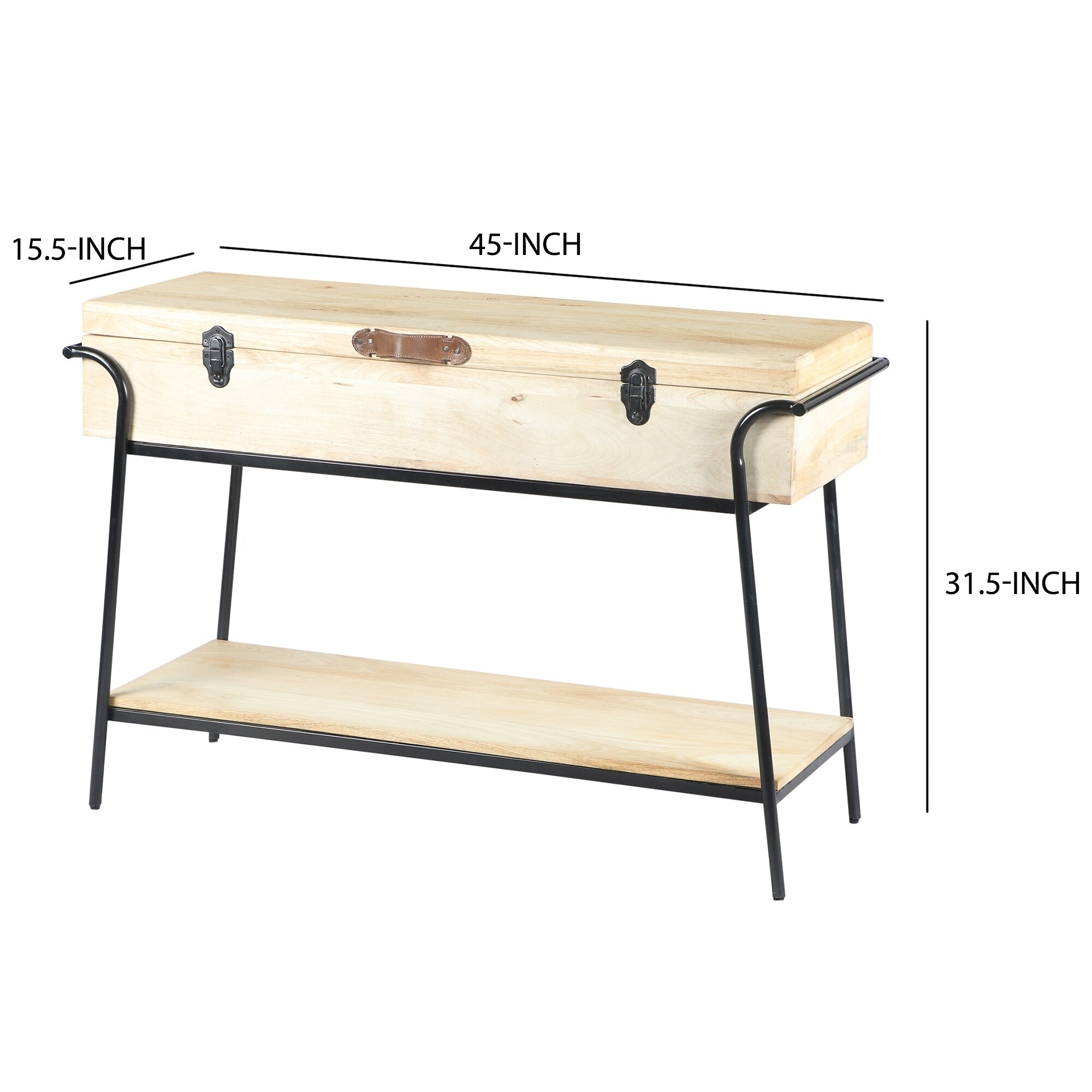 Shop Wood And Metal Console Table With Removable Storage Brown