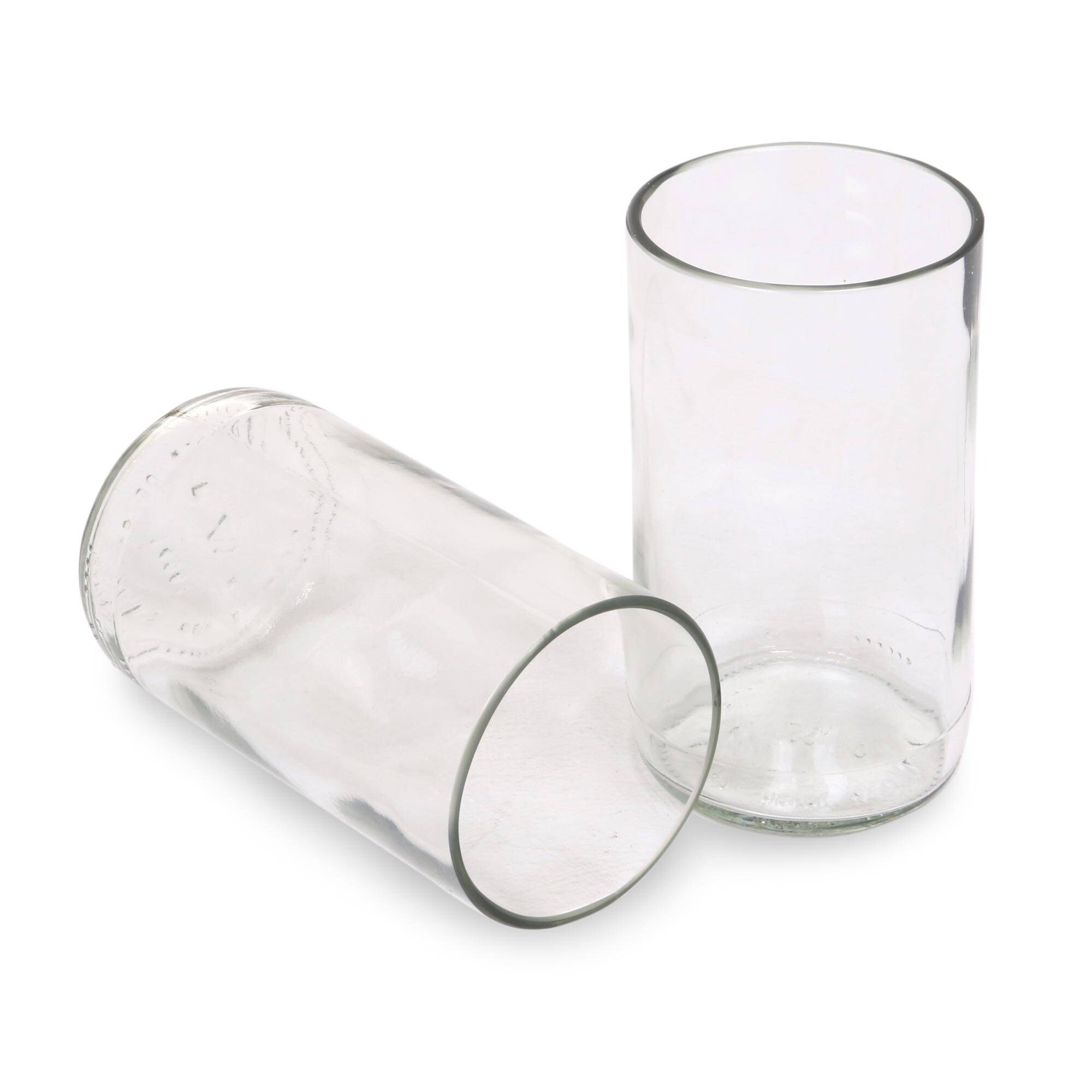 Artisan Crafted Recycled Clear Drinking Glasses (Pair) - Clear Sky
